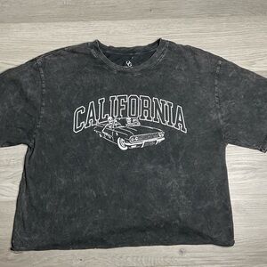 Women Organic Generation California Crop Top‎ T-shirt Med Skeletons Desert